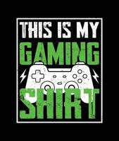 diseño de camiseta de tipografía de juegos, diseño de camiseta de gamepad vector