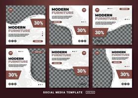 Flyer or social media post themed furniture sale template. Modern furniture banner vector