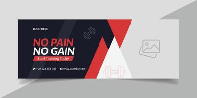 GYM For Body Fitness Cover Template vector