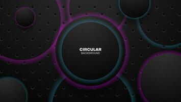 abstract circular neon light background.futuristic background design.metal texture design vector