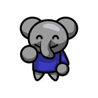 personaje de elefante en ropa, ilustración vectorial de dibujos animados para niños vector