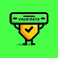 data protector, cartoon valid shield, illustration of data security
