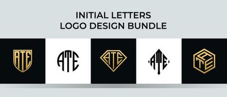 Initial letters ATE logo designs Bundle vector