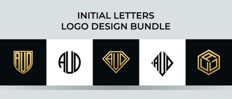 Initial letters AUD logo designs Bundle vector