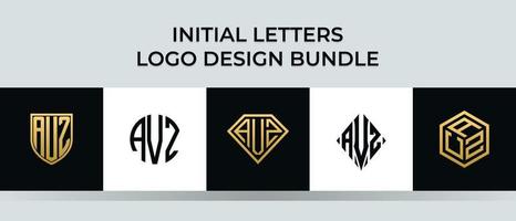 Initial letters AVZ logo designs Bundle vector