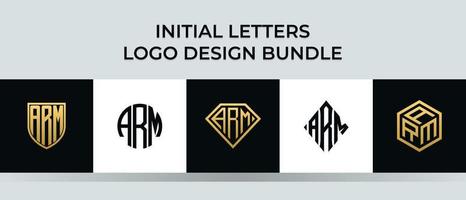 Initial letters ARM logo designs Bundle vector