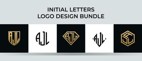 Initial letters AJL logo designs Bundle vector