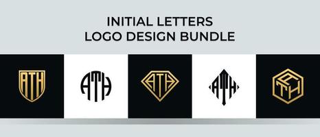 Initial letters ATH logo designs Bundle vector