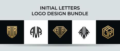 Initial letters AVR logo designs Bundle vector