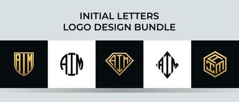letras iniciales objetivo diseños de logotipos paquete vector