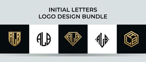 Initial letters ALB logo designs Bundle vector