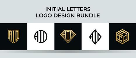 Initial letters AID logo designs Bundle vector