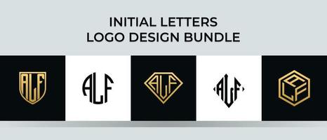 letras iniciales alf logo diseños paquete vector
