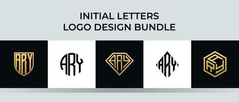 Initial letters ARY logo designs Bundle vector