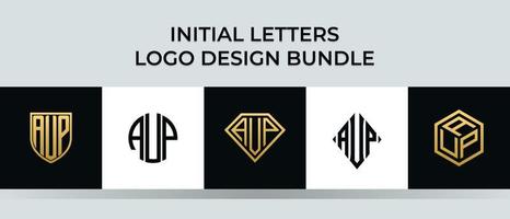 Initial letters AUP logo designs Bundle vector