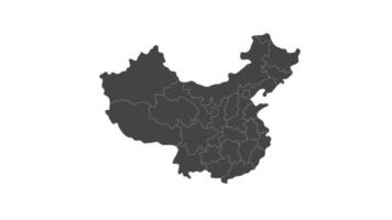 mapa da china em um fundo branco video