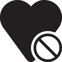 corazón con un letrero prohibido vector