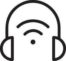 Icono de línea de auriculares wifi sobre un fondo blanco. vector