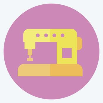 Automatic Machine Tailor Icon in trendy flat style isolated on soft blue background vector