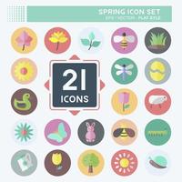 Spring Icon Set Icon in trendy flat style isolated on soft blue background vector
