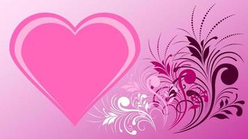 Heart floral pattern romantic pink background vector