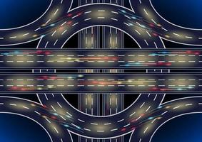 Road roundabout interchange background vector