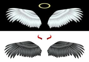 Wings Angel and fallen angel isolated vector