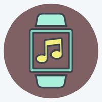 Music App Icon in trendy color mate style isolated on soft blue background vector