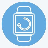 Watch Sync Icon in trendy blue eyes style isolated on soft blue background vector