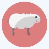 Sheep Icon in trendy flat style isolated on soft blue background vector