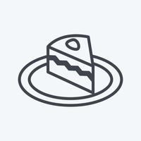 Cream Cake Icon in trendy line style isolated on soft blue background vector