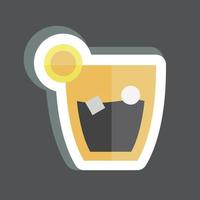 Whiskey Sour Sticker in trendy isolated on black background vector