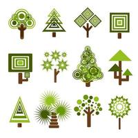 Collection of trees. tree set isolated on white background. vector illustration.