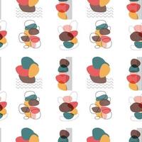 Colorful vector seamless abstract pattern with different shapes. Endless background. Repeatable print.