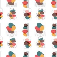 Colorful vector seamless abstract pattern with different shapes. Endless background. Repeatable print.