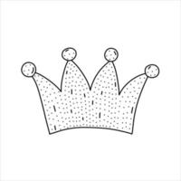 Cute hand drawn crown isolated on white vector illustration.