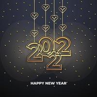 feliz año nuevo 2022 fondo con textura dorada vector