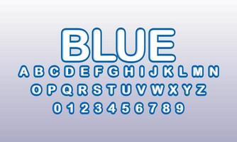 blue style editable text effect vector