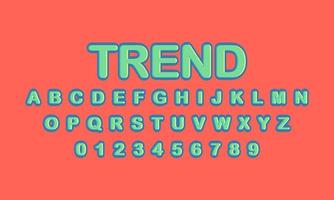 efecto de texto editable de estilo de tendencia vector