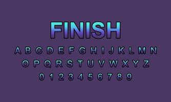 finish style editable text effect vector