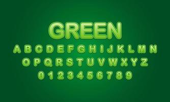 efecto de texto editable de estilo verde vector