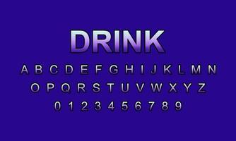 drink style editable text effect vector