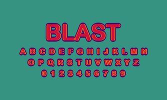 blast style editable text effect vector