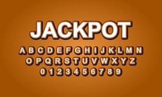 efecto de texto editable estilo jackpot vector