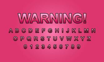 warning style editable text effect vector