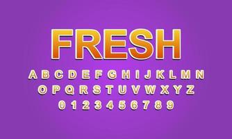 fresh style editable text effect vector