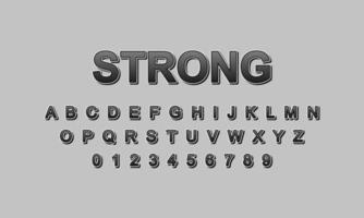 strong style editable text effect vector