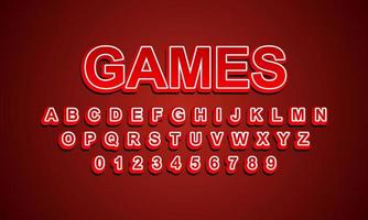 games style editable text effect vector