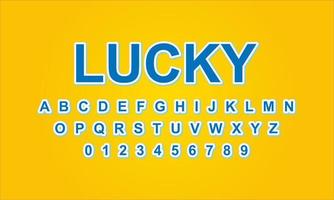 lucky style editable text effect vector