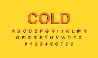 cold style editable text effect vector